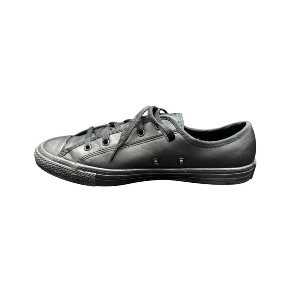 Converse All Star Black Leather Low-Top Women's Shoes 564986C, Size 6 - Picture 5 of 11